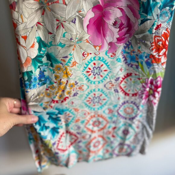 Johnny Was – Pearce Colorful Tropical Smocked Wide Leg Pants – Women’s L - Picture 9 of 16